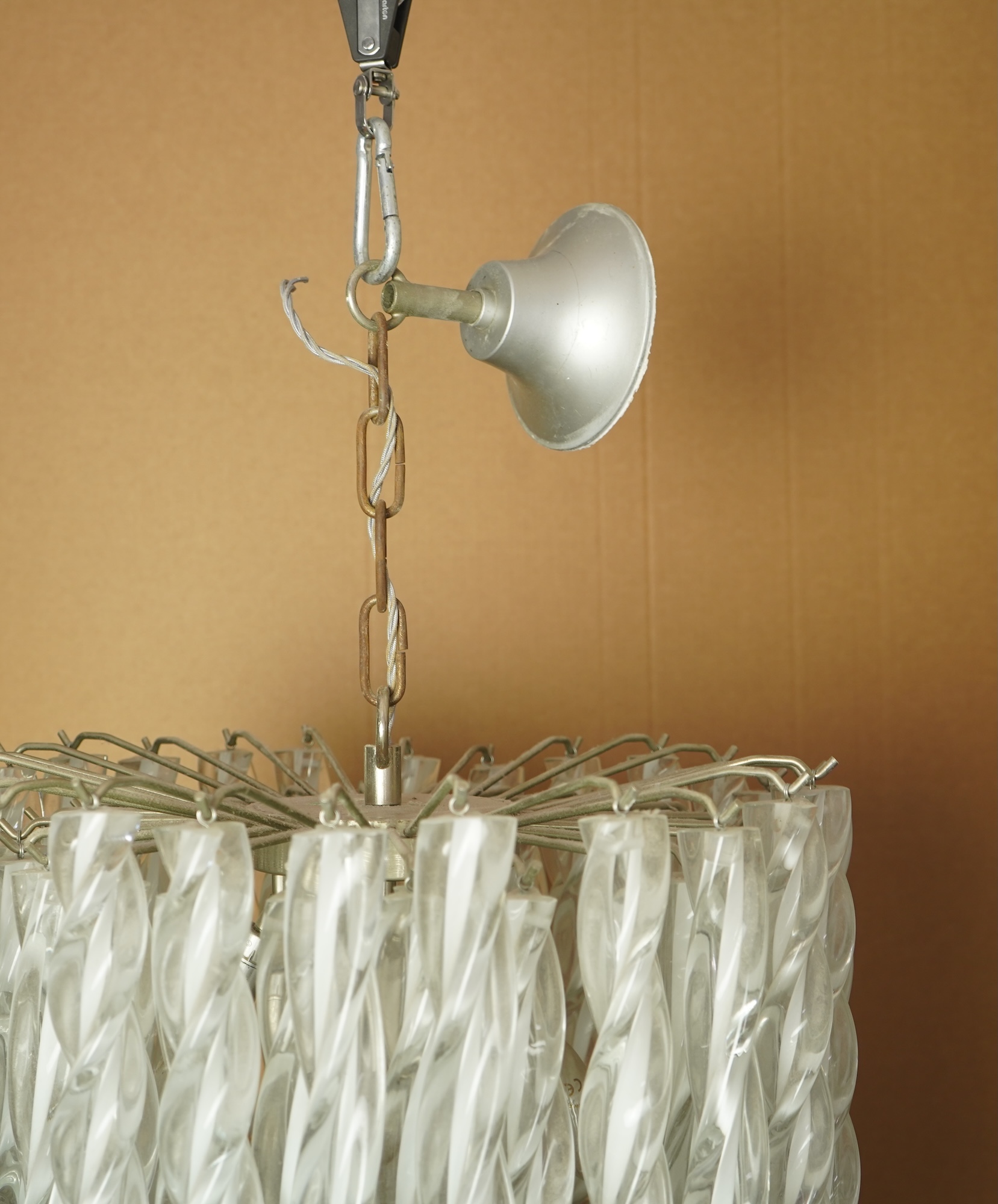A pair of 20th century Murano glass chandeliers